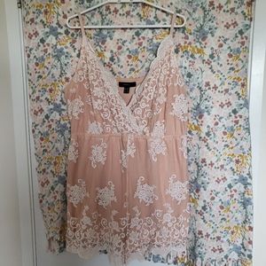 XXL Pink and White Lace Forever 21+ Romper